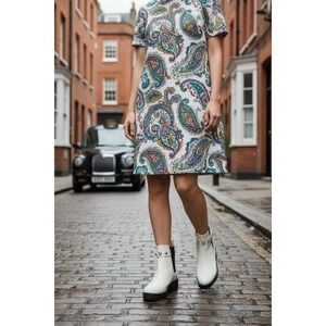 UNUSED Karl Lagrfeld White Leather Lug Sole Chelsea Boots Women's Size 6.5